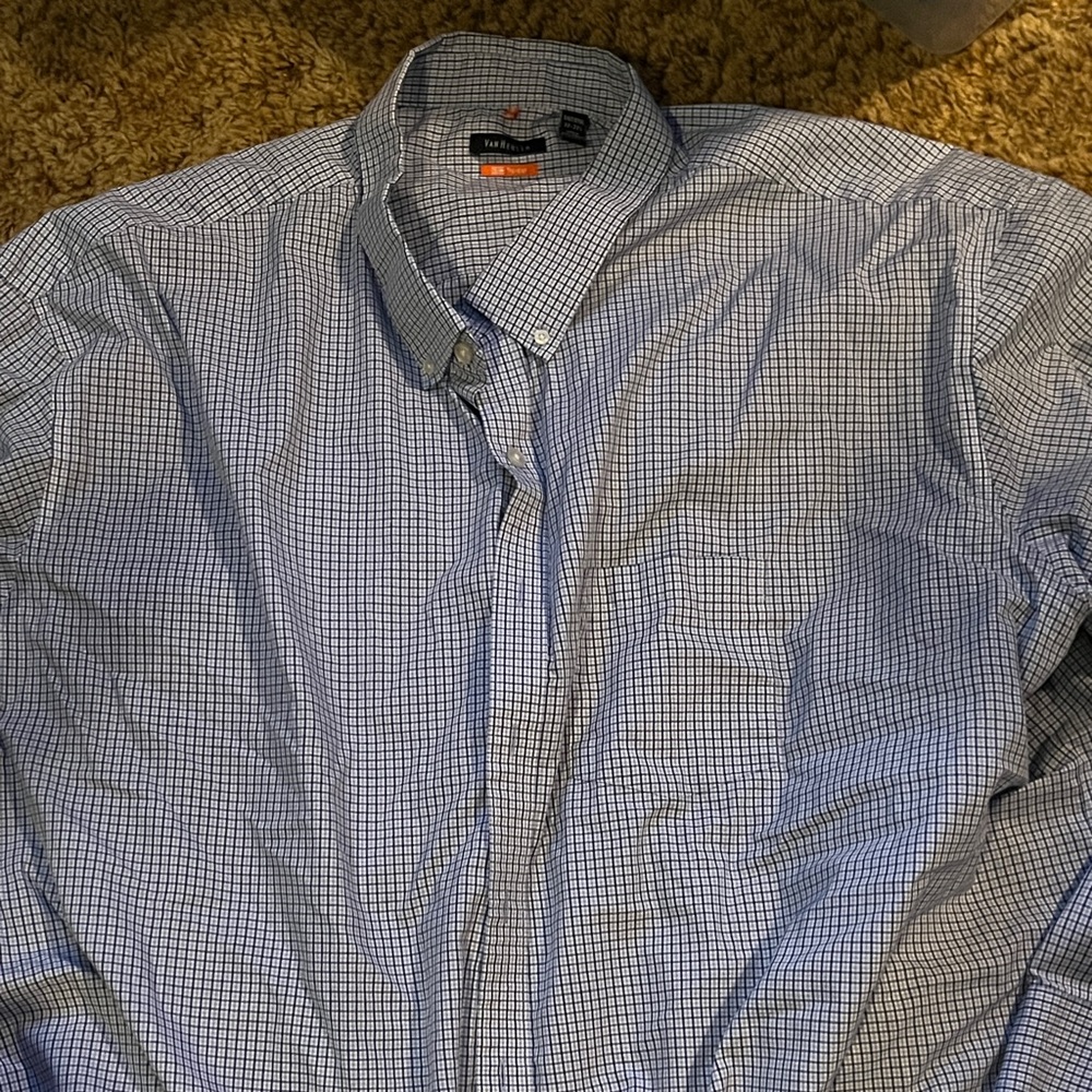 Van Heusen Blue Dress Shirt 5xlt 22-22.5